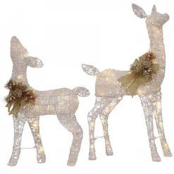 Home Accents Holiday 3 Ft LED Lighted White Deer And Doe -Decorations Sales unnamed file 228