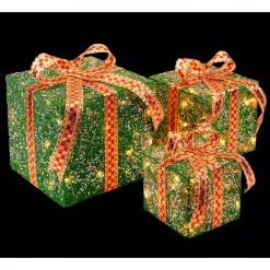 National Tree Company Pre-Lit Green Sisal Gift Box Assortment
