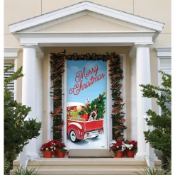 My Door Decor 36 In. X 80 In. Red Truck Christmas-Christmas Front Door Decor Mural -Decorations Sales unnamed file 25