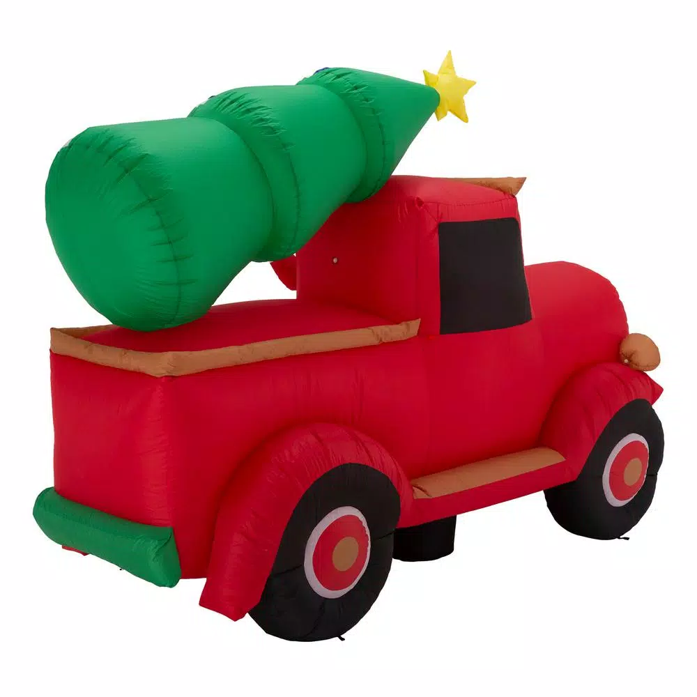 Glitzhome 7 Ft. Santa Claus On Pick Up Truck Inflatable Decor 3 Glitzhome 7 Ft. Santa Claus On Pick Up Truck Inflatable Decor - Image 3
