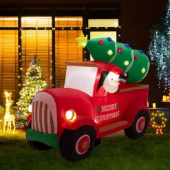 Glitzhome 7 Ft. Santa Claus On Pick Up Truck Inflatable Decor 11 Glitzhome 7 Ft. Santa Claus On Pick Up Truck Inflatable Decor -Decorations Sales unnamed file 260