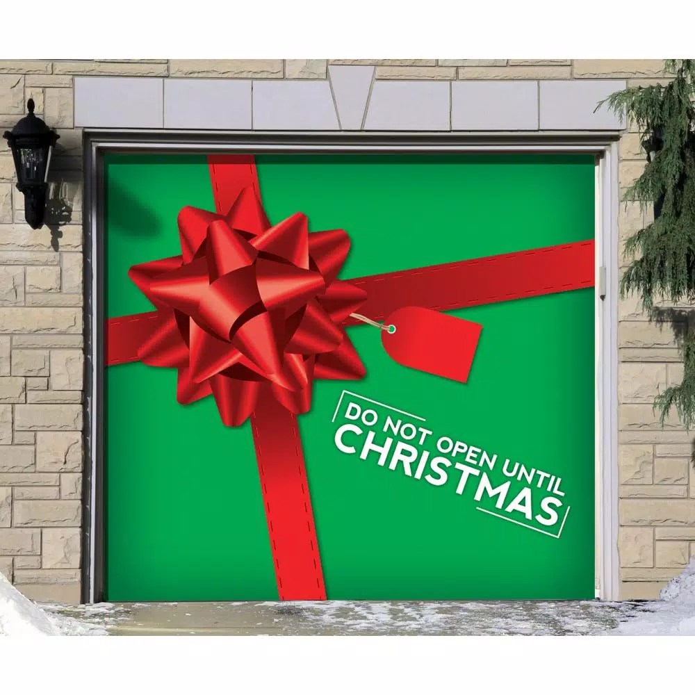My Door Decor 7 Ft. X 8 Ft. Don’t Open Until Christmas Garage Door Decor Mural For Single Car Garage 2 My Door Decor 7 Ft. X 8 Ft. Don’t Open Until Christmas Garage Door Decor Mural For Single Car Garage - Image 2