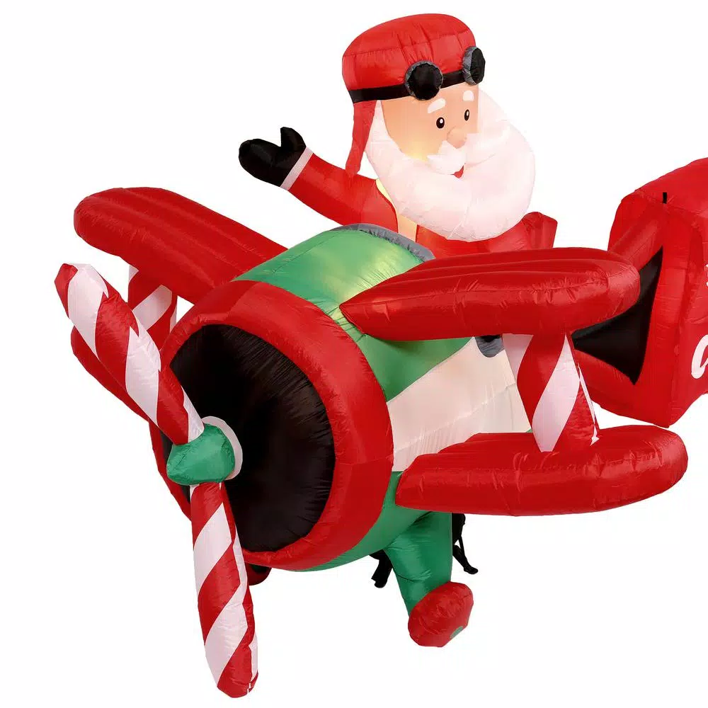 Home Accents Holiday 16 Ft. Inflatable Santa On Airplane 4 Home Accents Holiday 16 Ft. Inflatable Santa On Airplane - Image 4