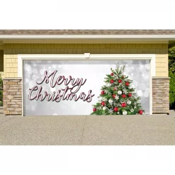 My Door Decor 7 Ft. X 16 Ft. Merry Christmas Tree Christmas Garage Door Decor Mural For Double Car Garage -Decorations Sales unnamed file 309