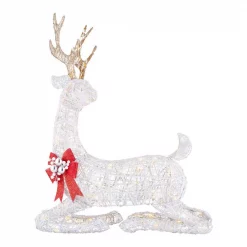 Home Accents Holiday 3.5 Ft Polar Wishes White LED Lying Deer