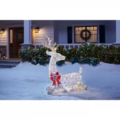 Home Accents Holiday 3.5 Ft Polar Wishes White LED Lying Deer -Decorations Sales unnamed file 316