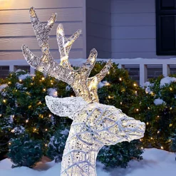 Home Accents Holiday 3.5 Ft Polar Wishes White LED Lying Deer -Decorations Sales unnamed file 319