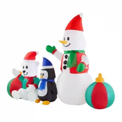Home Accents Holiday 6.5 Ft LED Inflatable Snowman And Friends -Decorations Sales unnamed file 323