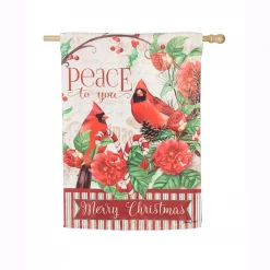 Evergreen 28 In. X 44 In. Peace To You House Suede Flag