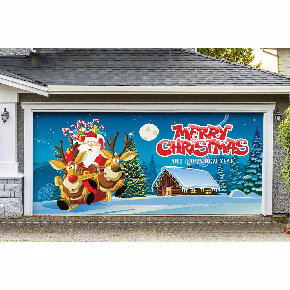 My Door Decor 7 Ft. X 16 Ft. Santa’s Take Off Christmas Garage Door Decor Mural For Double Car Garage 2 My Door Decor 7 Ft. X 16 Ft. Santa’s Take Off Christmas Garage Door Decor Mural For Double Car Garage - Image 2