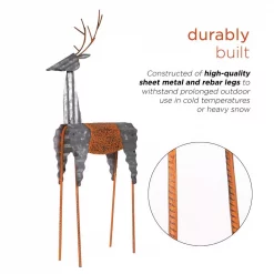 Alpine Corporation 30 In. Tall Metal Rustic Standing Reindeer Christmas Decoration -Decorations Sales unnamed file 379