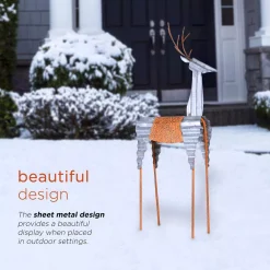 Alpine Corporation 30 In. Tall Metal Rustic Standing Reindeer Christmas Decoration -Decorations Sales unnamed file 380