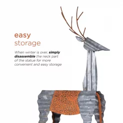 Alpine Corporation 30 In. Tall Metal Rustic Standing Reindeer Christmas Decoration -Decorations Sales unnamed file 382