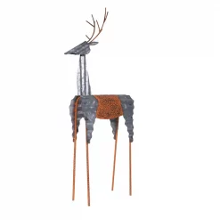 Alpine Corporation 30 In. Tall Metal Rustic Standing Reindeer Christmas Decoration -Decorations Sales unnamed file 383