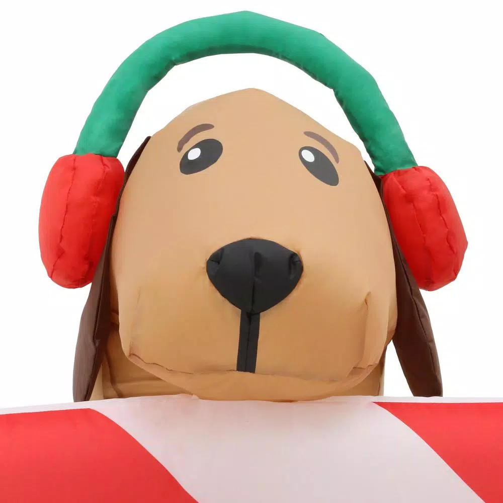 Home Accents Holiday 8 Ft. W Pre-Lit Giant Airblown Inflatable Christmas Puppies With Candy Cane Scene 5 Home Accents Holiday 8 Ft. W Pre-Lit Giant Airblown Inflatable Christmas Puppies With Candy Cane Scene - Image 5