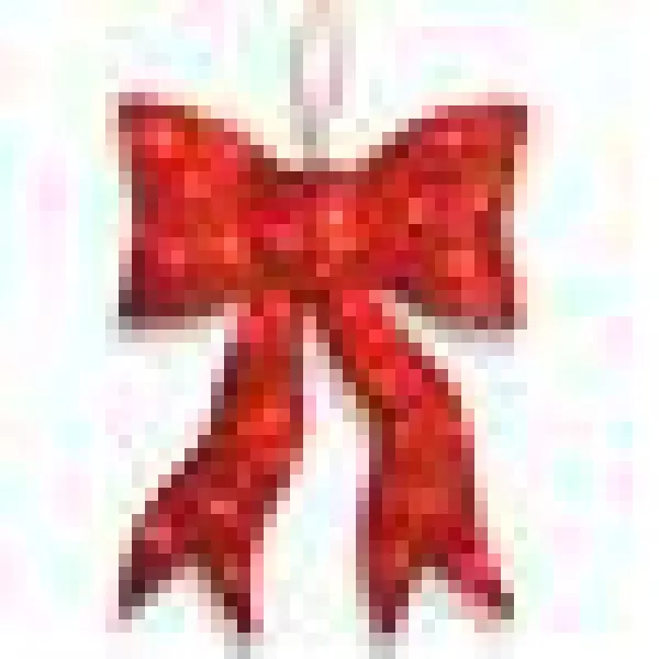 National Tree Company Pre-Lit 24 In. Red Wavy Sisal Bow 2 National Tree Company Pre-Lit 24 In. Red Wavy Sisal Bow - Image 2