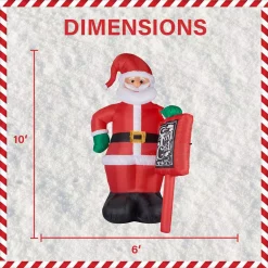 Fraser Hill Farm 10 Ft. Santa Claus With Sign Christmas Inflatable With Lights -Decorations Sales unnamed file 406