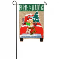 Evergreen 18 In. X 12.5 In. Home For The Holidays Garden Burlap Flag