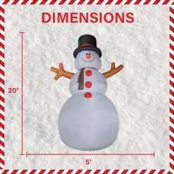 Fraser Hill Farm 20 Ft. Jolly Snowman Christmas Inflatable With Lights -Decorations Sales unnamed file 472