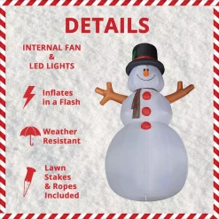 Fraser Hill Farm 20 Ft. Jolly Snowman Christmas Inflatable With Lights -Decorations Sales unnamed file 473