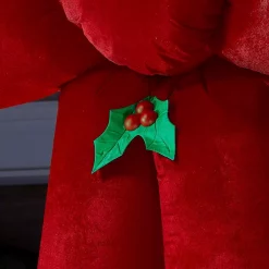 Airblown 4.49 Ft. Inflatable Fuzzy Hanging Velvet Bow-Red With External Spotlight -Decorations Sales unnamed file 499