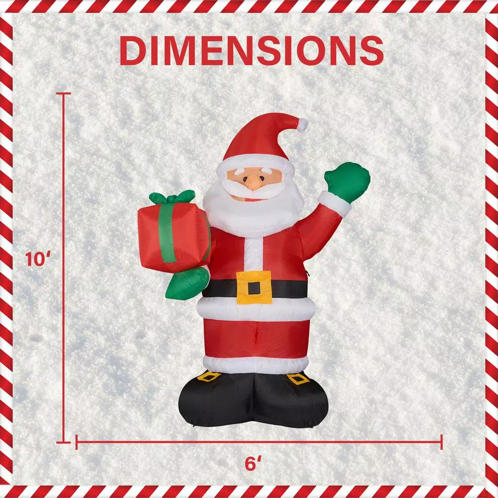 Fraser Hill Farm 10 Ft. Santa Claus With Gift Bag Christmas Inflatable With Lights 3 Fraser Hill Farm 10 Ft. Santa Claus With Gift Bag Christmas Inflatable With Lights - Image 3