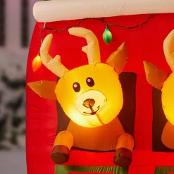 Home Accents Holiday 9 Ft Giant-Sized LED Inflatable Santa’s Stable With Reindeer -Decorations Sales unnamed file 547