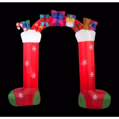 Home Accents Holiday 9.5 Ft. Inflatable Christmas Airblown Archway-Mixed Media-Stocking