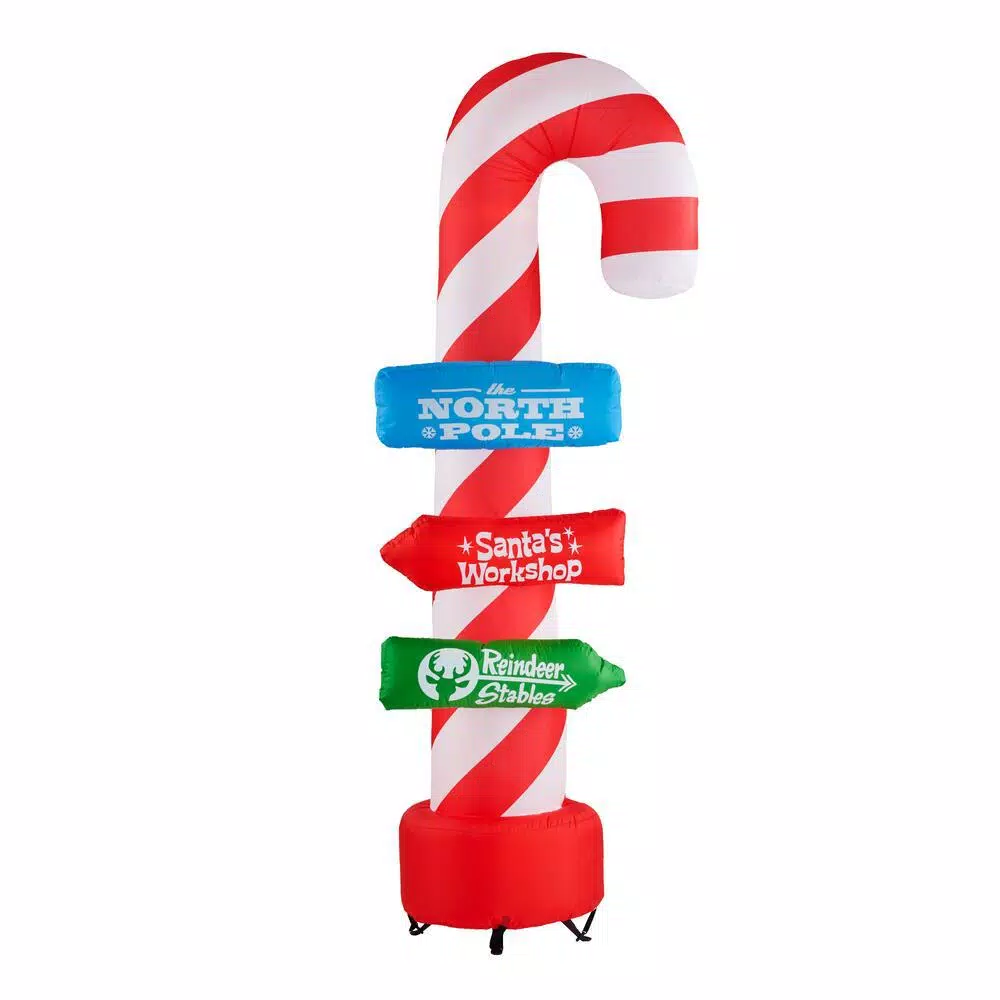 Airblown 8 Ft. Inflatable Candy Cane With Stacking Signs 1 Airblown 8 Ft. Inflatable Candy Cane With Stacking Signs