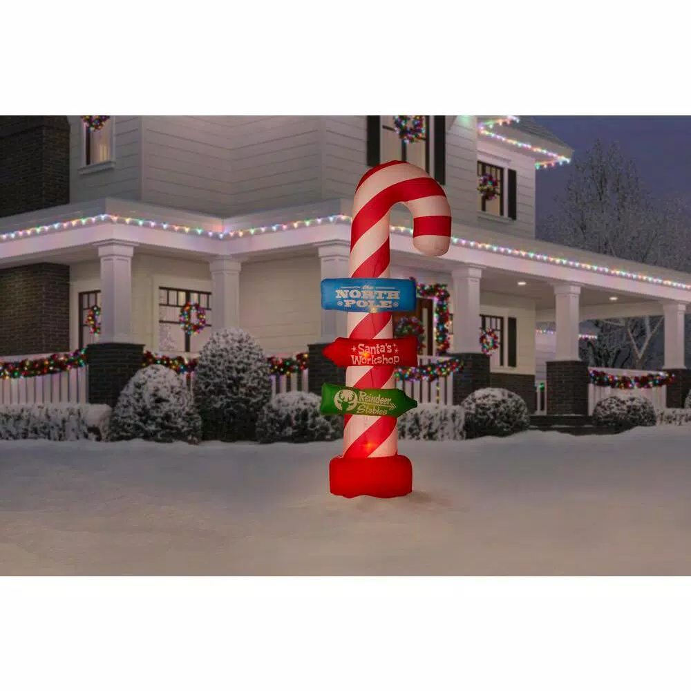 Airblown 8 Ft. Inflatable Candy Cane With Stacking Signs 2 Airblown 8 Ft. Inflatable Candy Cane With Stacking Signs - Image 2