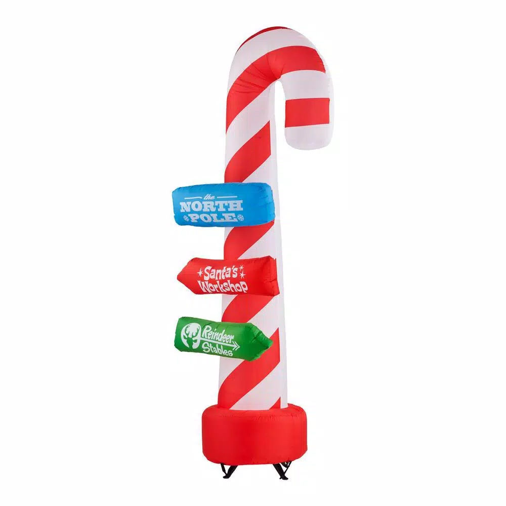Airblown 8 Ft. Inflatable Candy Cane With Stacking Signs 3 Airblown 8 Ft. Inflatable Candy Cane With Stacking Signs - Image 3