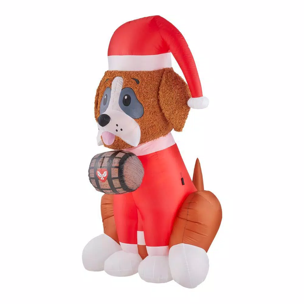 Airblown 6 Ft. Inflatable Fuzzy Dog With Barrel 3 Airblown 6 Ft. Inflatable Fuzzy Dog With Barrel - Image 3