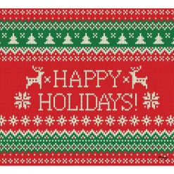 My Door Decor 7 Ft. X 8 Ft. Ugly Christmas Sweater Happy Holidays-Christmas Garage Door Decor Mural For Single Car Garage