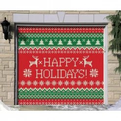 My Door Decor 7 Ft. X 8 Ft. Ugly Christmas Sweater Happy Holidays-Christmas Garage Door Decor Mural For Single Car Garage -Decorations Sales unnamed file 582