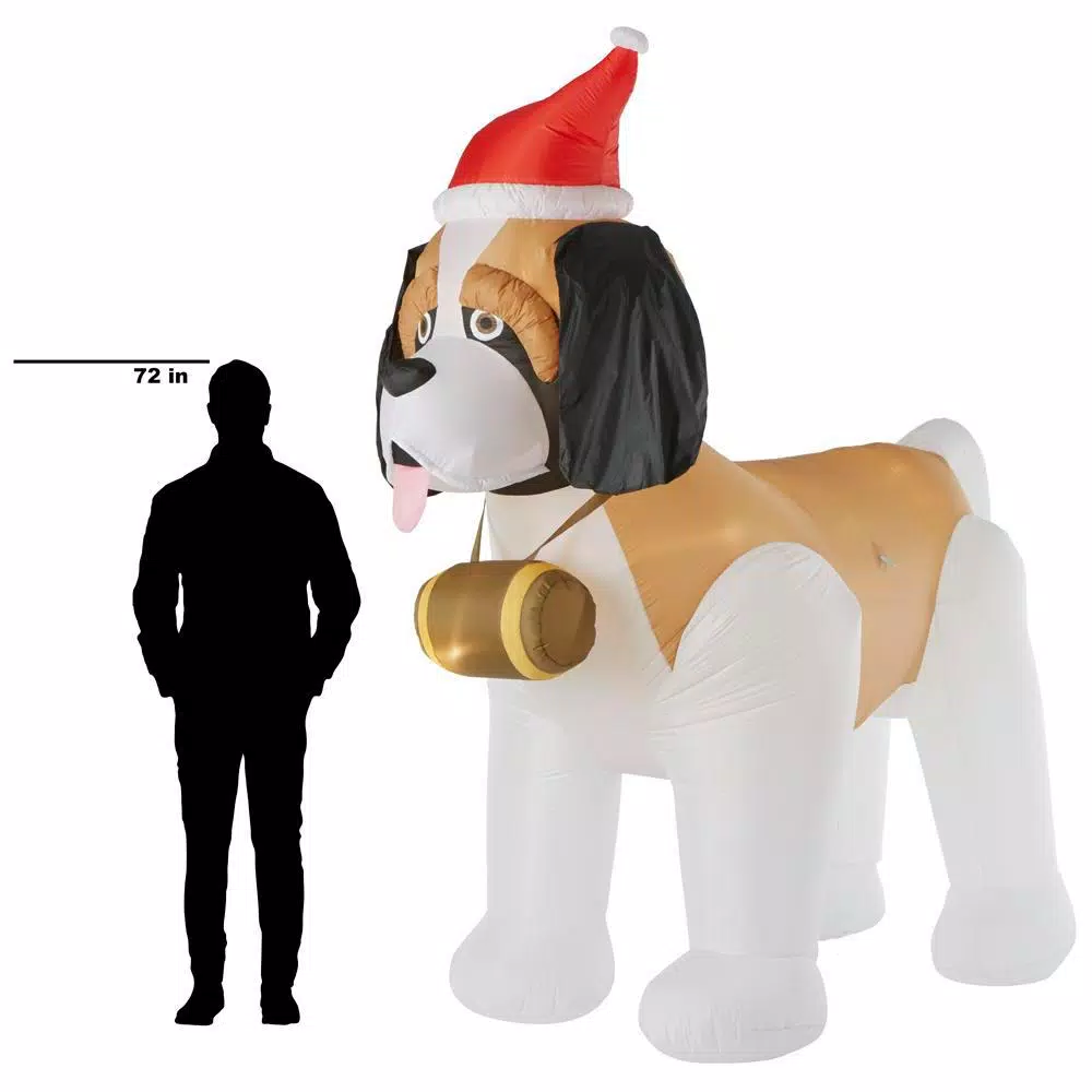 Gemmy 9 Ft. Inflatable St. Bernard 6 Gemmy 9 Ft. Inflatable St. Bernard - Image 6