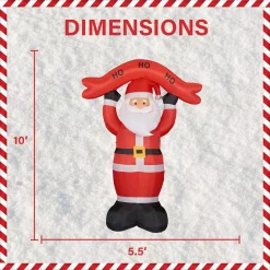 Fraser Hill Farm 10 Ft. Santa Claus With HO HO HO Sign Christmas Inflatable With Lights -Decorations Sales unnamed file 601