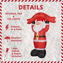 Fraser Hill Farm 10 Ft. Santa Claus With HO HO HO Sign Christmas Inflatable With Lights -Decorations Sales unnamed file 602