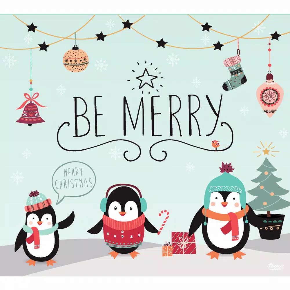 My Door Decor 7 Ft. X 8 Ft. Merry Penguins-Christmas Garage Door Decor Mural For Single Car Garage 1 My Door Decor 7 Ft. X 8 Ft. Merry Penguins-Christmas Garage Door Decor Mural For Single Car Garage