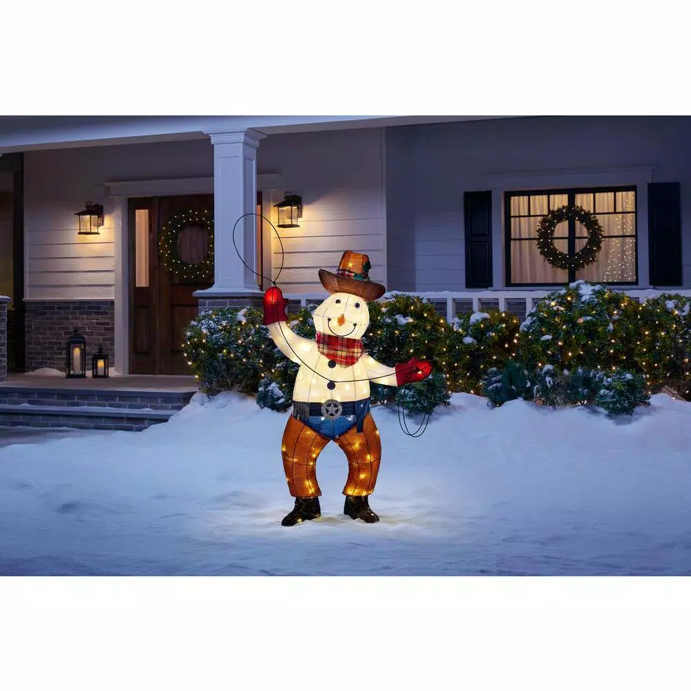 Home Accents Holiday 4 Ft LED Cowboy Snowman 2 Home Accents Holiday 4 Ft LED Cowboy Snowman - Image 2