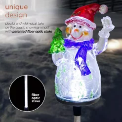 Alpine Corporation Solar Snowman Garden Stake With Fiber Optic Lights (Set Of 2) -Decorations Sales unnamed file 683