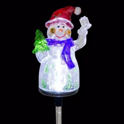 Alpine Corporation Solar Snowman Garden Stake With Fiber Optic Lights (Set Of 2) -Decorations Sales unnamed file 689