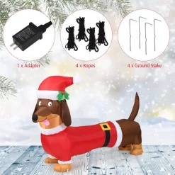 Costway 5 Ft. Pre-Lit LED Lights Christmas Dog Christmas Inflatable With Waterproof Fan -Decorations Sales unnamed file 701