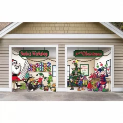 My Door Decor 7 Ft. X 8 Ft. Santa’s Workshop-Outdoor Holiday 2-Car Split Garage Door Decor Mural For Split Car Garage, 2-Graphic Kit -Decorations Sales unnamed file 706