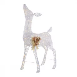 Home Accents Holiday 4 Ft Warm White 80-Light LED White Deer With Gold Bow -Decorations Sales unnamed file 71