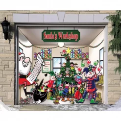 My Door Decor 7 Ft. X 8 Ft. Santa’s Workshop Holiday Garage Door Decor Mural For Single Car Garage -Decorations Sales unnamed file 711
