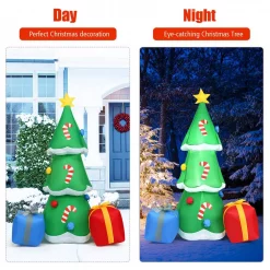 Costway 6 Ft. Pre-lit LED Lights Christmas Tree With Gift Boxes Blow Up Christmas Inflatable With Zipper -Decorations Sales unnamed file 732