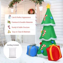 Costway 6 Ft. Pre-lit LED Lights Christmas Tree With Gift Boxes Blow Up Christmas Inflatable With Zipper -Decorations Sales unnamed file 733