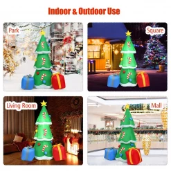 Costway 6 Ft. Pre-lit LED Lights Christmas Tree With Gift Boxes Blow Up Christmas Inflatable With Zipper -Decorations Sales unnamed file 735