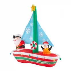 Home Accents Holiday 7 Ft. Pre-Lit LED Inflatable Santa In Sailboat Scene -Decorations Sales unnamed file 739