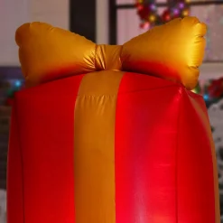 Airblown 4.43 Ft. Inflatable Fuzzy Gift Box Scene -Decorations Sales unnamed file 762